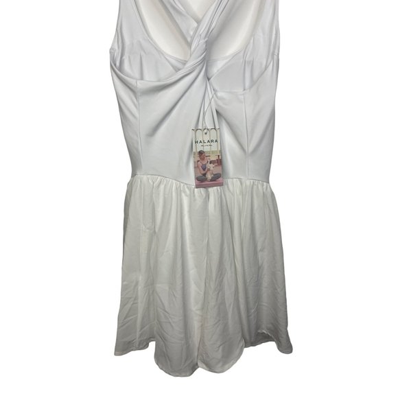 Halara Dress Fit and Flare Mini Short Large Women White Sleeveless Casual Stretc - Picture 10 of 13